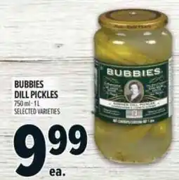 Metro Bubbies dill pickles offer