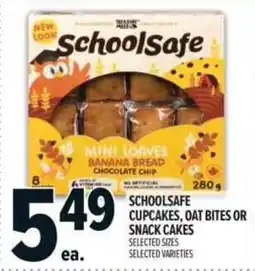 Metro Schoolsafe cupcakes, oat bites or snack cakes offer