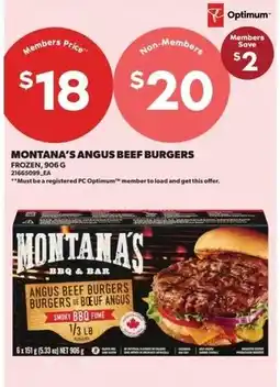 Real Canadian Superstore Montana's angus beef burgers offer