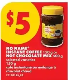 No Frills No Name instant coffee or hot chocolate mix offer