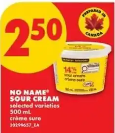 No Frills No Name sour cream offer