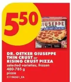 No Frills Dr. Oetker giuseppe thin crust or rising crust pizza offer