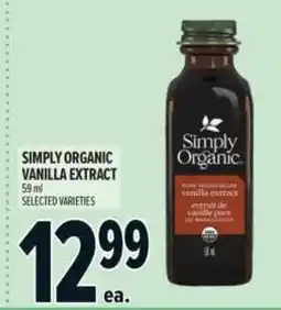 Metro Simply Organic vanilla extract offer