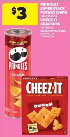 Real Canadian Superstore Pringles super stack potato chips or cheez-it crackers offer