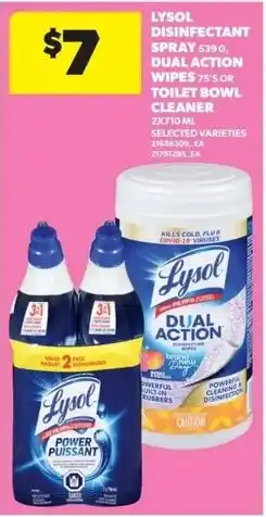 Real Canadian Superstore Lysol disinfectant spray dual action wipes or toilet bowl cleaner offer