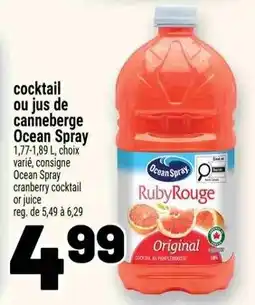 Metro Ocean Spray ruby rouge cocktail offer