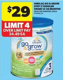 Real Canadian Superstore Similac go & grow step 3 toddler drink offer