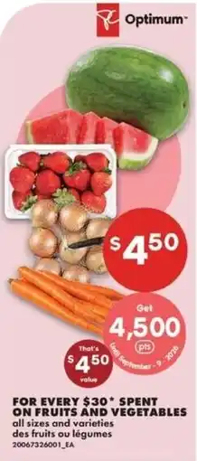 No Frills Optimum fruits and vegetables offer