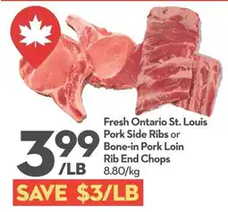 Longo's Fresh Ontario St. Louis Pork Side Ribs or Bone-in Pork Loin Rib End Chops offer
