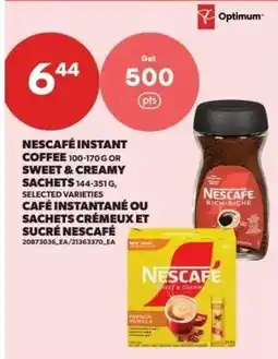 Real Canadian Superstore Nescafe instant coffee sweet & creamy offer