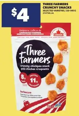 Real Canadian Superstore Three Farmers crunchy chickpea snack barbecue offer