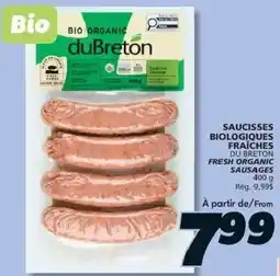 IGA duBreton fresh organic sausages offer