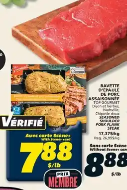 IGA Top Gourmet Seasoned Pork Flank Steak offer