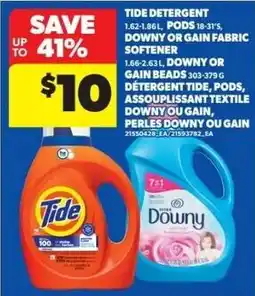 Real Canadian Superstore Tide detergent downy or gain fabric softener offer