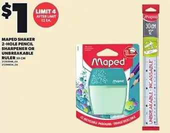 Maped shaker 2-hole pencil sharpener or unbreakable ruler
