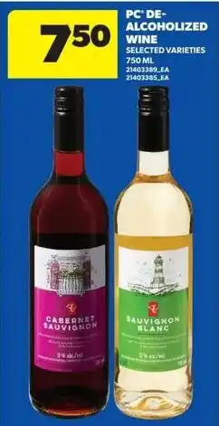 Real Canadian Superstore PC de-alcoholized wine offer