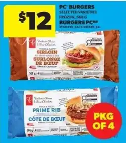 Real Canadian Superstore PC burgers selected varieties offer