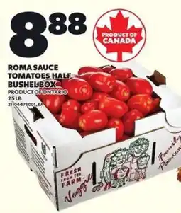 Loblaws Roma Sauce Tomatoes Half Bushel Box offer