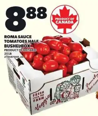 Roma Sauce Tomatoes Half Bushel Box