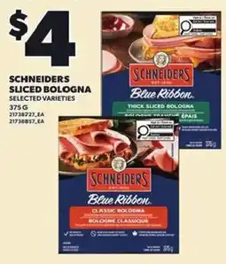 Loblaws Schneiders sliced bologna selected varieties offer