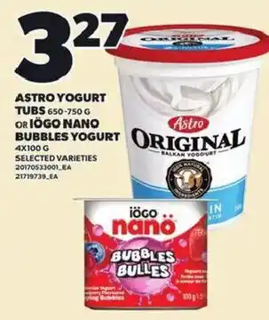 Astro yogurt tubs
