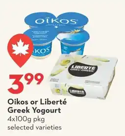 Longo's Oikos or Liberté Greek Yogourt offer