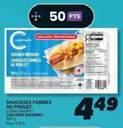 IGA Compliments chicken wieners offer
