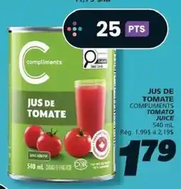 IGA Compliments tomato juice offer
