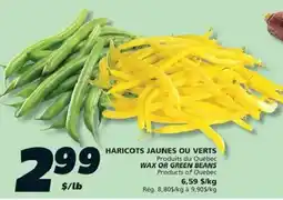 IGA Wax or green beans offer