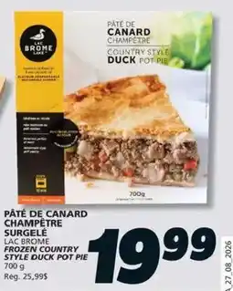 IGA Lac Brome frozen country style duck pot pie offer