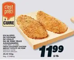 IGA Fresh Seasoned Chicken Breast Cutlets or Pork offer