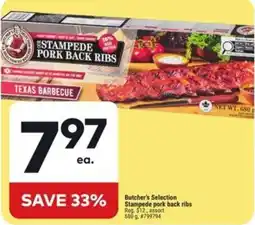 Giant Tiger Butcher's Selection Stampede pork back ribs offer