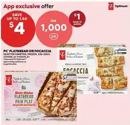 Real Canadian Superstore PC flatbread or focaccia offer