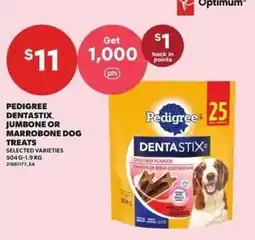 Loblaws Pedigree dentastix jumbone or marrobone dog treats offer