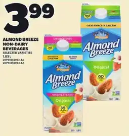 Loblaws Almond Breeze non-dairy beverages selected varieties offer
