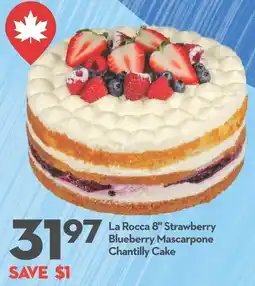 Longo's La Rocca strawberry blueberry mascarpone chantilly cake offer