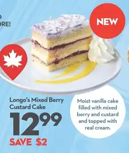 Longo's Longo's Mixed Berry Custard Cake offer