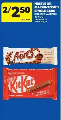 Real Canadian Superstore Nestle or Mackintosh's single bars offer