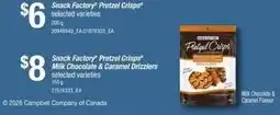 Loblaws Snack Factory Pretzel Crisps selected varieties offer