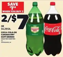 Loblaws Coca-Cola or Canada Dry soft drinks offer
