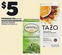 Loblaws Twinings tea 20's or tazo concentrate offer