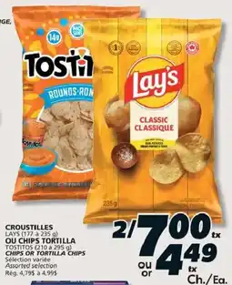 IGA Lays chips or tortilla chips assorted selection offer
