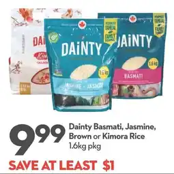 Longo's Dainty Basmati, Jasmine, Brown or Kimora Rice offer