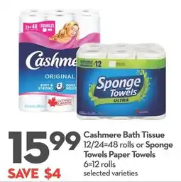 Longo's Cashmere Bath Tissue Sponge Towels Paper Towels offer