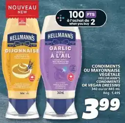 IGA Hellmann's condiments or mayonnaise végétale offer