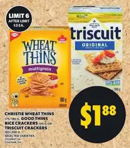 Loblaws Christie wheat thins rice crackers or triscuit crackers offer