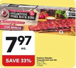 Giant Tiger Stampede pork back ribs offer