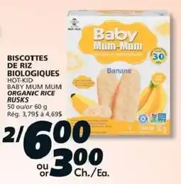 IGA Baby Mum-Mum organic rice rusks offer