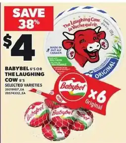 Loblaws Babybel 6's or The Laughing Cow 8's selected varieties offer