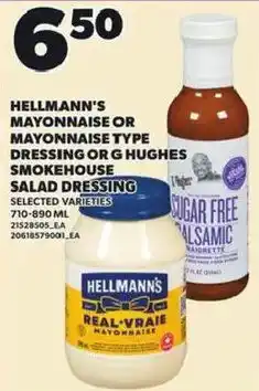 Loblaws Hellmann's mayonnaise or mayonnaise type dressing or g hughes smokehouse salad dressing offer